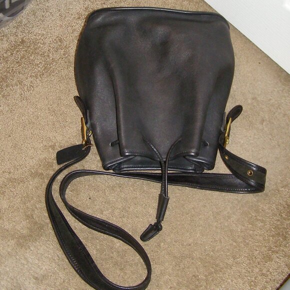 Vintage COACH black leather bucket bag Drawstring closure - Picture 10 of 12
